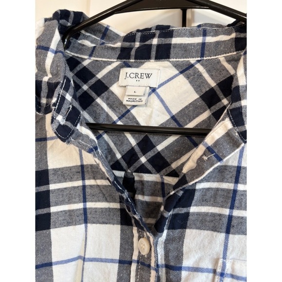 J.Crew Flannel Shirt Plaid Long Sleeve Button Down Relaxed Fit Size L - Picture 5 of 5